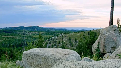 Sunset granite view 2 Elkhorn Mountains Oregon Wallowa 90 Stock Footage 81902422