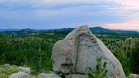 Sunset granite view Elkhorn Mountains Oregon Wallowa 89 Stock Footage 81902689