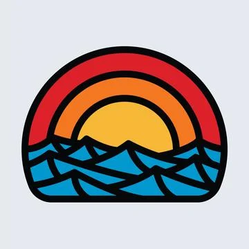 Sunset graphic illustration vector art t-shirt design Stock-Illustration