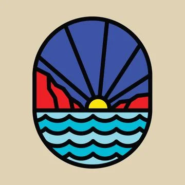 Sunset graphic illustration vector art t-shirt design Stock Illustration