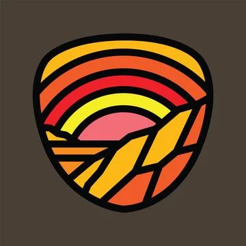 Sunset graphic illustration vector art t-shirt design Stock Illustration
