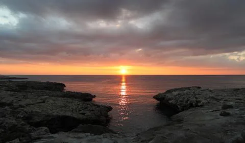 Sunset with great clouds Stock Photos