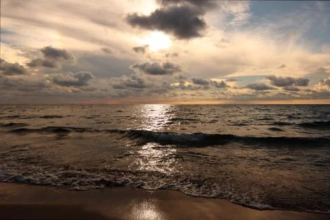 Sunset with great clouds Stock Photos