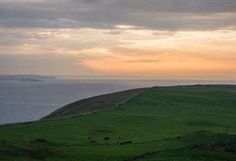 Sunset from Great Orme's Head coastline Stock Photos