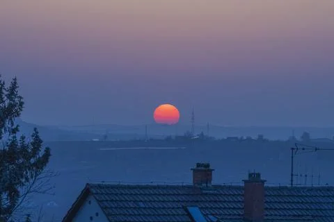Sunset with great sky Stock Photos