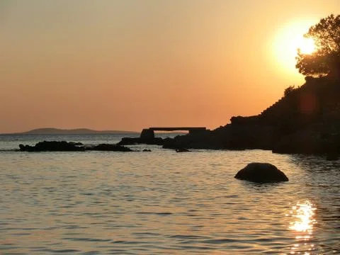 Sunset in Greece Stock Photos