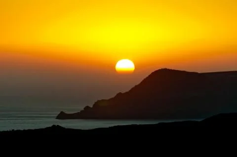 Sunset in greece Stock Photos