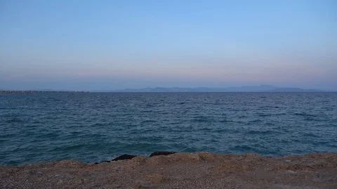 Sunset on the greek coast Video stock 128235885