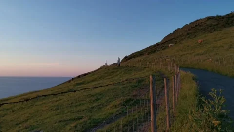 Sunset from the green meadows Video stock 130856142