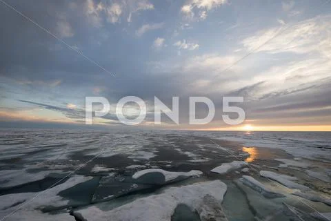 Sunset in Greenland Stock Photos