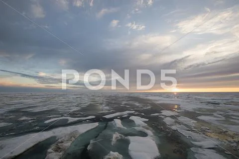 Sunset in Greenland Stock Photos