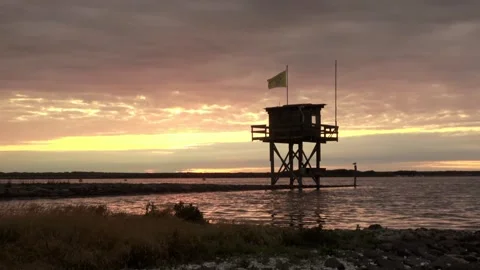 Sunset at the Grevelingen (Holland) Video stock 254467477