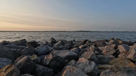 Sunset on the Grevelingenmeer (the Netherlands) Stock Footage 295115332