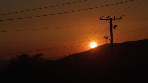 Sunset on the grid Stock Footage 272500492