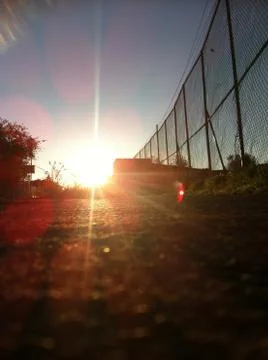 Sunset the ground Foto stock