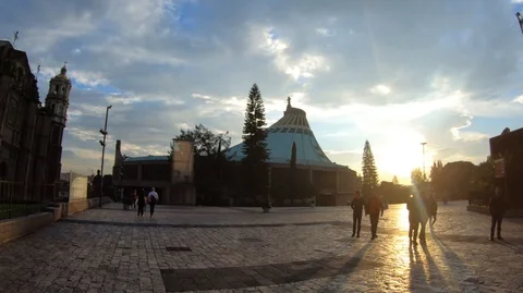 Sunset at the Guadalupe´s Cathedral Stock Footage 98037923