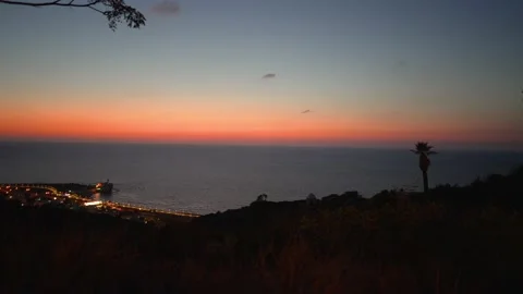 Sunset in Haifa, watching from Mount Carmel Stockbeeldmateriaal 223339334