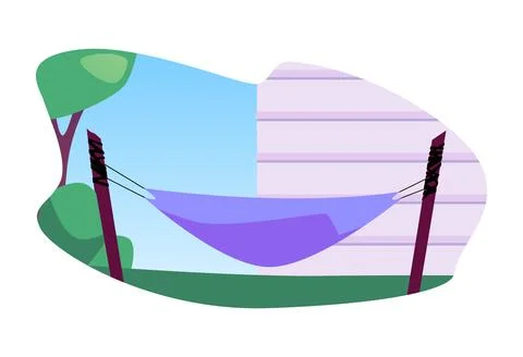 Sunset hammock scene vector illustration Stock Illustration