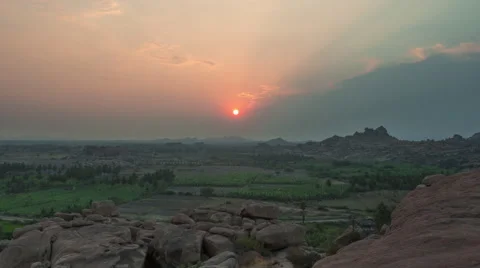 Sunset in Hampi 4 Stock Footage 62327020