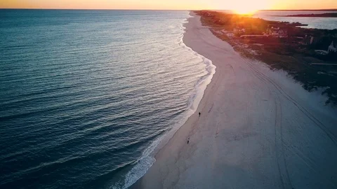 Sunset at Hamptons Beach Stock Footage