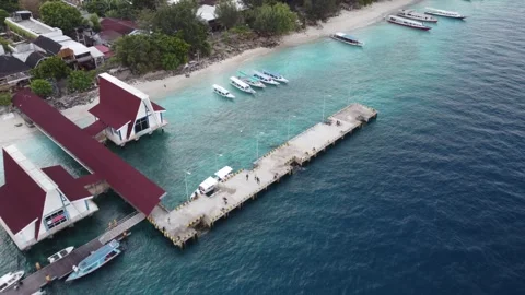 Sunset harbor flyover Stock Footage 329713521