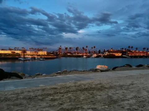 Sunset at The Harbor Stock Photos