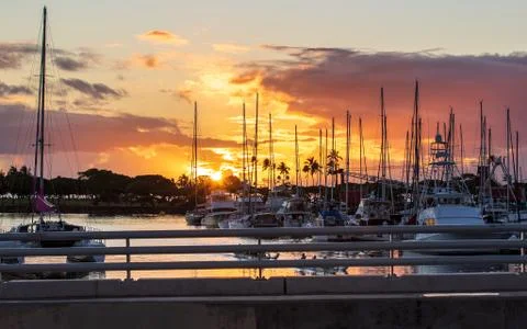 Sunset Harbor Stock Photos