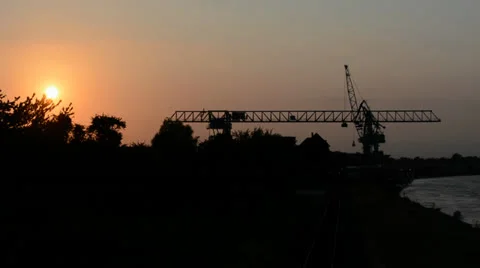 Sunset at the harbor, Time Lapse Stock Footage 25784953