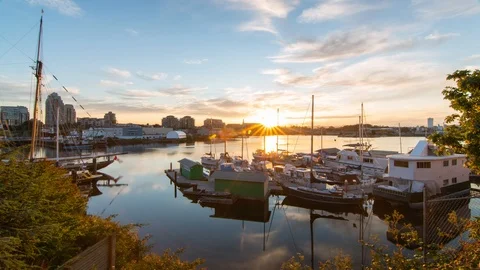 Sunset Harbour in BC Stock Footage 122166441
