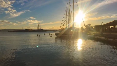 Sunset in the harbour Stock Footage 109460302