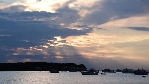Sunset by the harbour Stock-Footage 152976832