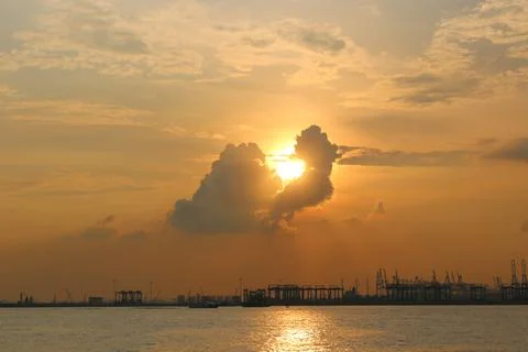 Sunset at Harbour Stock Photos