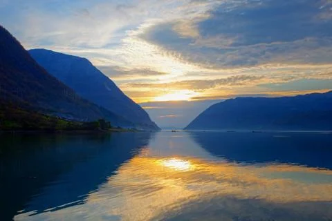 Sunset at Hardanger Stock Photos
