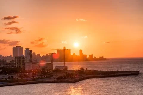 Sunset in Havana Stock Photos