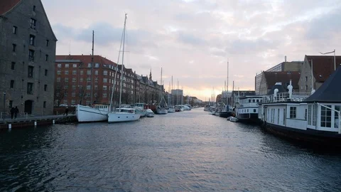 Sunset on the haven Stock Footage 105363871