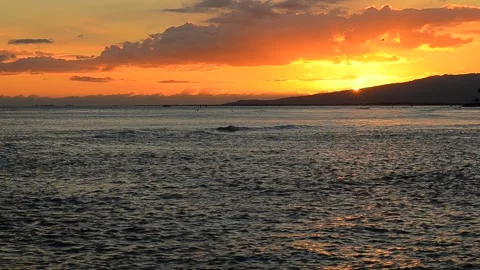 Sunset Hawaii Honolulu Stock Footage 154486668