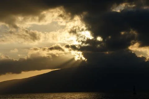 Sunset in Hawaii Stock Photos