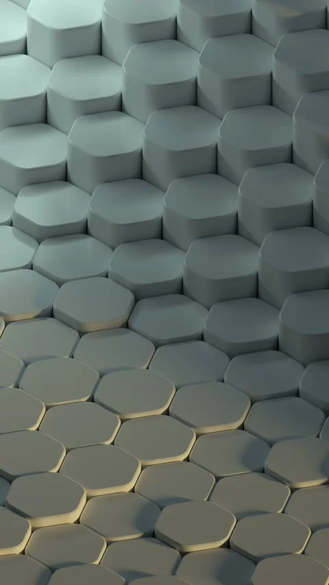 Sunset Hexagon Grid Loop Stock Footage 291459416