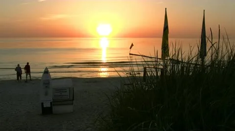 Sunset on Hiddensee Island - Baltic Sea, Northern Germany Stockbeeldmateriaal 12394840