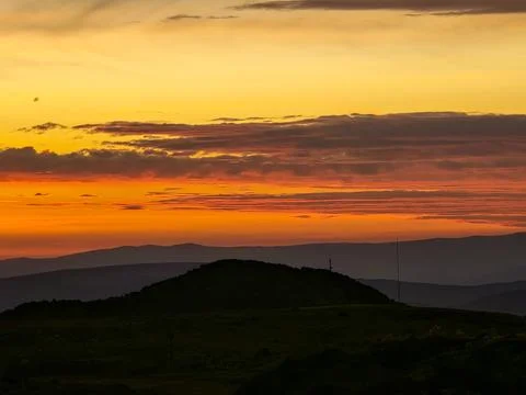 Sunset in the high Andes Foto stock