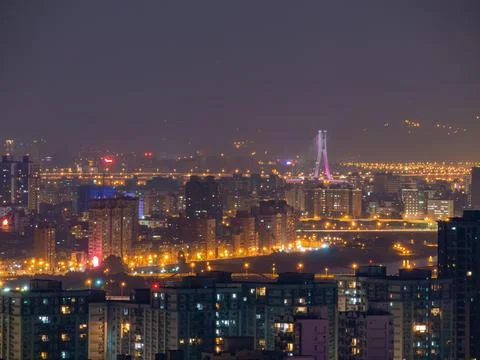 Sunset high angle view of the Jingmei area Stock-Fotos