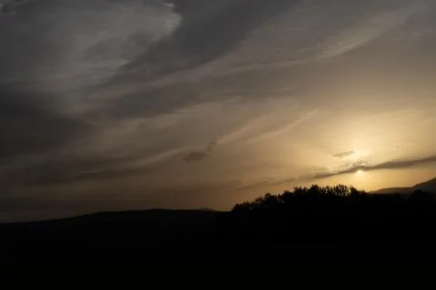 Sunset in the high mountains Stock Photos