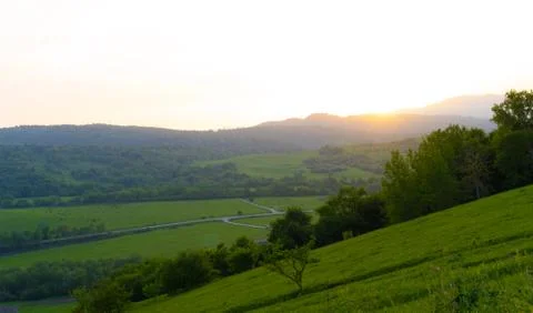 Sunset in the high mountains Foto stock