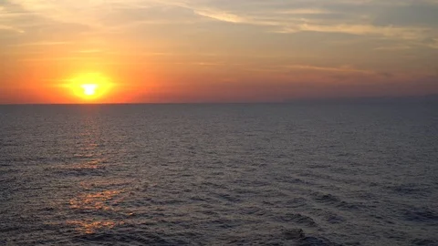 Sunset in the high seas Stock Footage 99663272