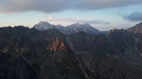 Sunset in High Tatras mountains Video stock 93583774