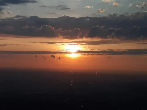 Sunset high up on the tower Stockfoto's