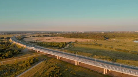 Sunset on the highway Video stock 90728595