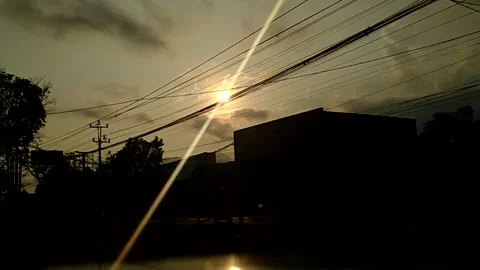 Sunset in the highway Video stock 244458522