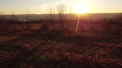 Sunset on hill Stock Footage 264367127