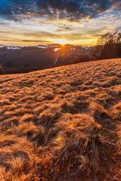 Sunset on the hill Foto stock
